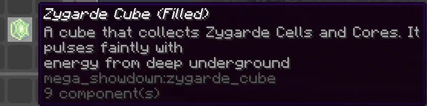 Disassemble an Ordinary Zygarde - Filled Zygarde Cube after storing an ordinary Zygarde for disassembly