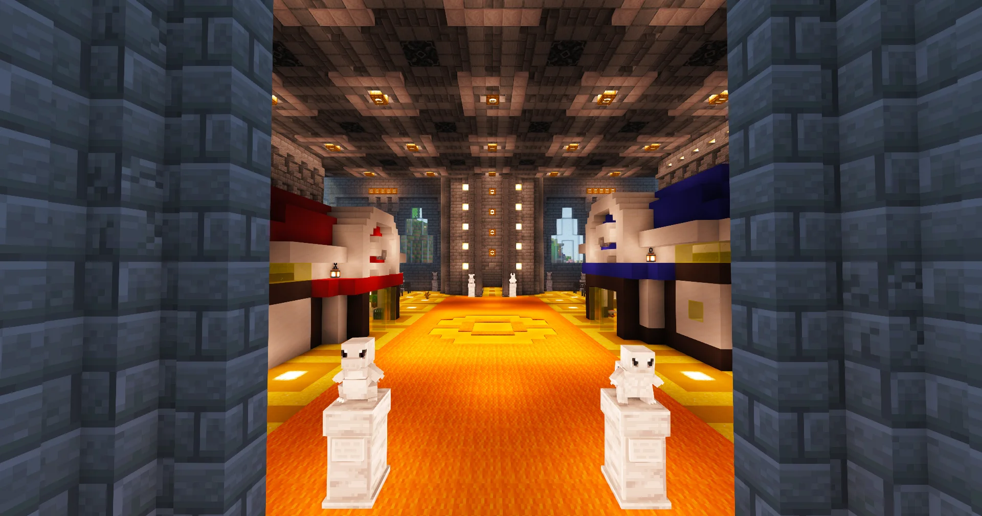 Aaron - main league lobby beyond the stone entrance