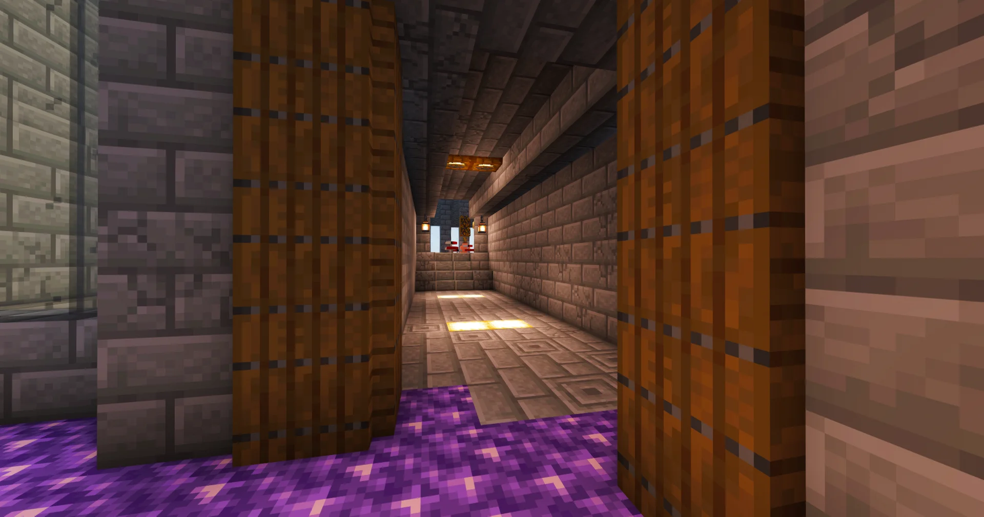 Camilla - wooden hallway entrance to the Champion merchant room