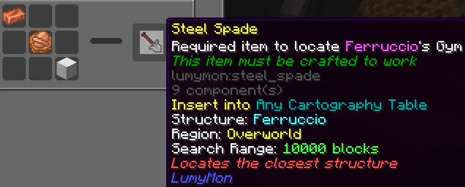 Ferruccio - Steel Spade crafting recipe