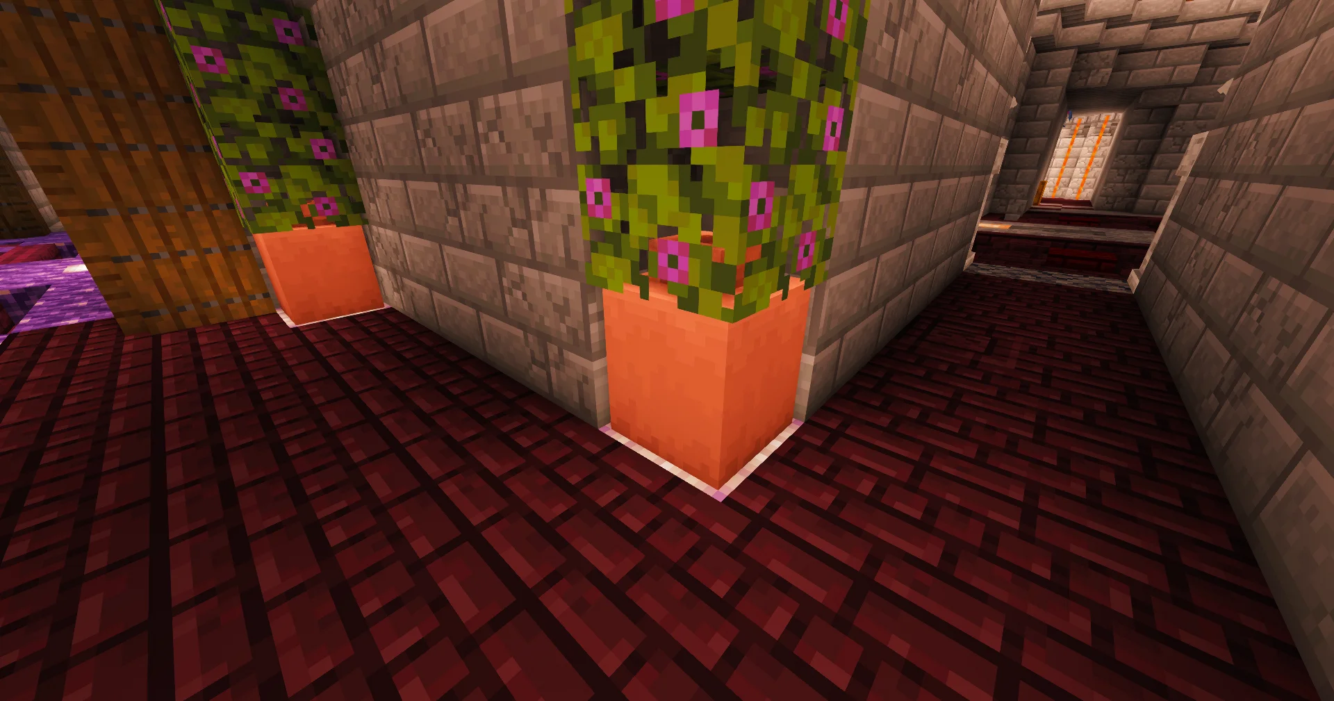 Luciano - Potted flowers concealing loot outside Luciano's room