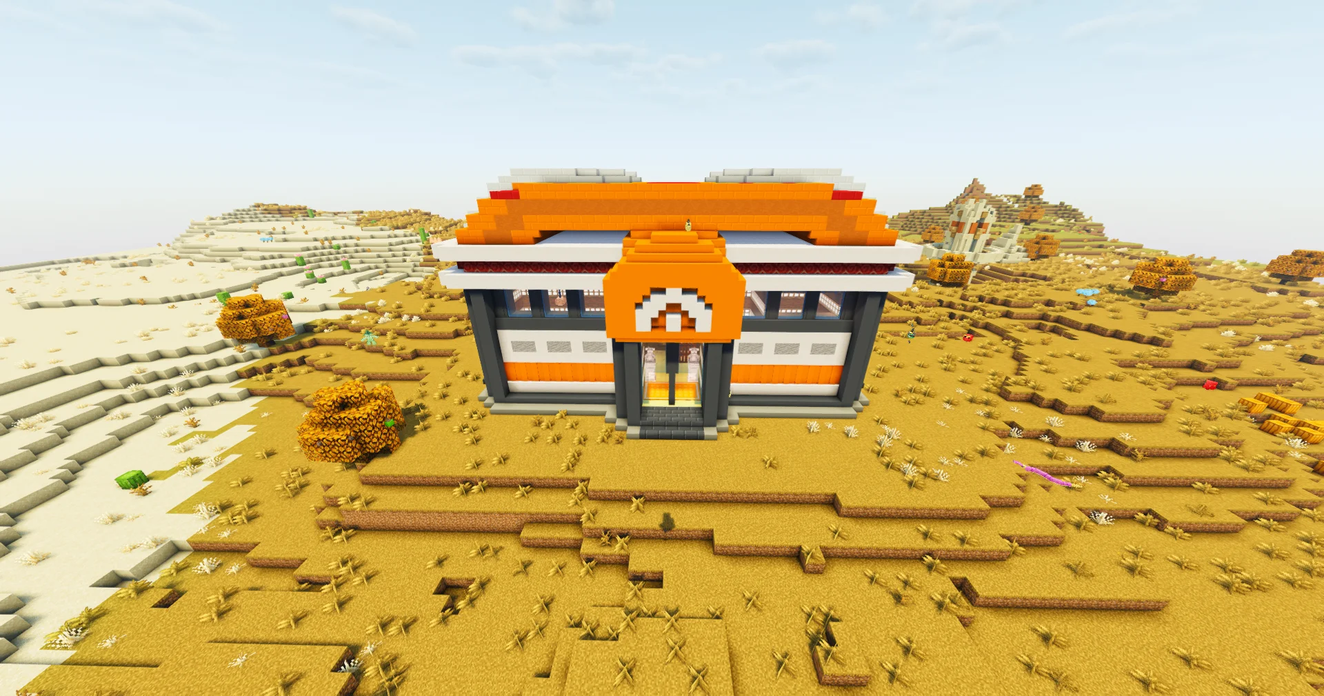 Marzia - Marzia's orange gym exterior in a Lush Desert