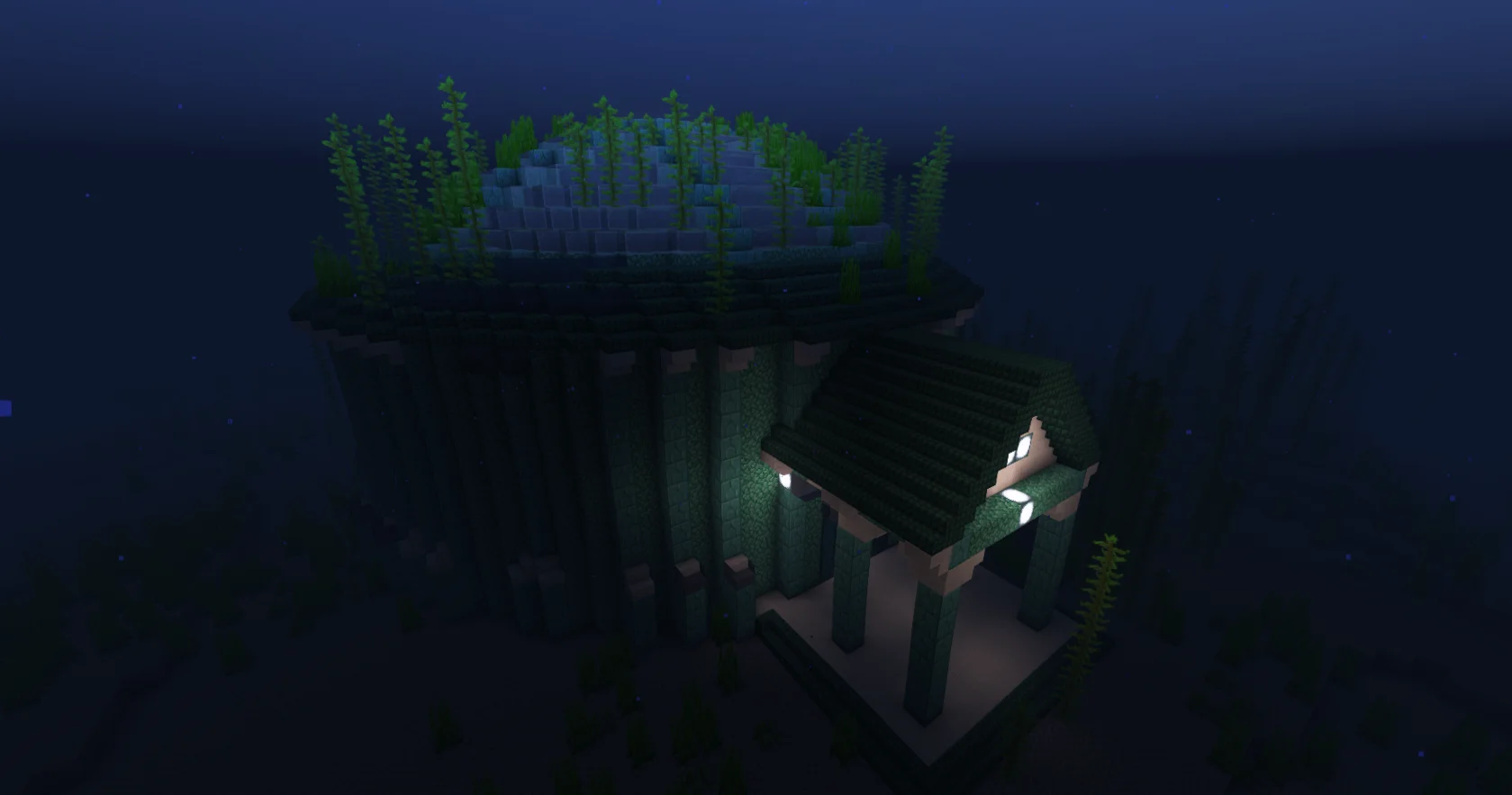 Respect Biome Dimension and Distance Limits - Generated Kyogre radar map marking the whale-shaped temple on the Deep Cold Ocean floor