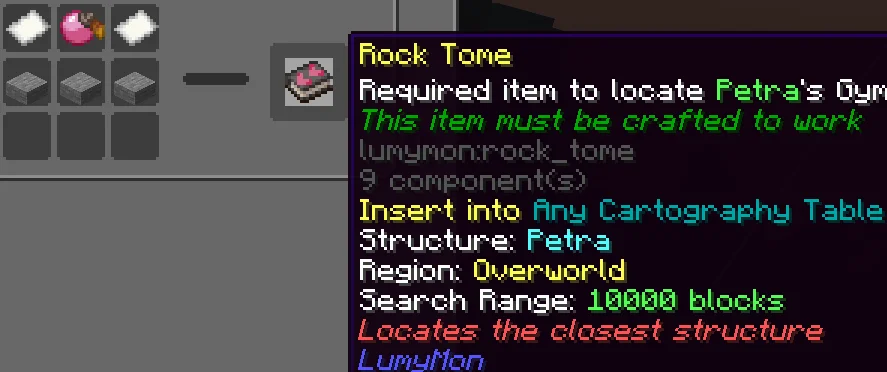 Petra - Rock Tome crafting recipe